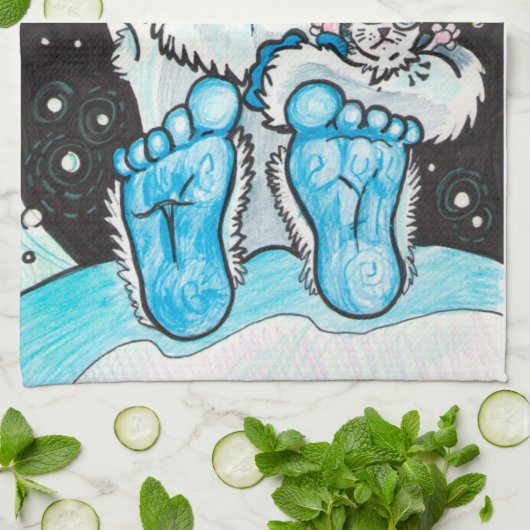 Yeti Holiday Hugs Geschirrtuch (Gefaltet)