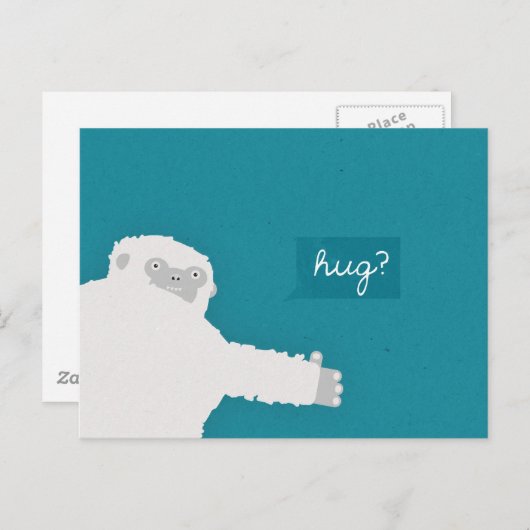 Yeti Hug Postkarte (Vorne/Hinten)