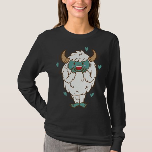 Yeti is in Love Snowman Creature T-Shirt (Vorderseite)
