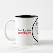 Yeti-Liebe-Weihnachten Zweifarbige Tasse (Links)