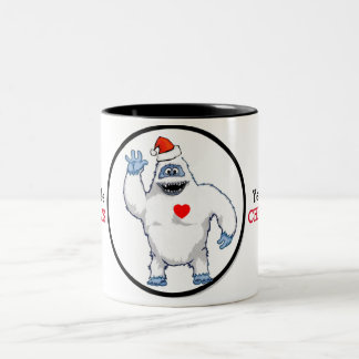 Yeti-Liebe-Weihnachten Zweifarbige Tasse