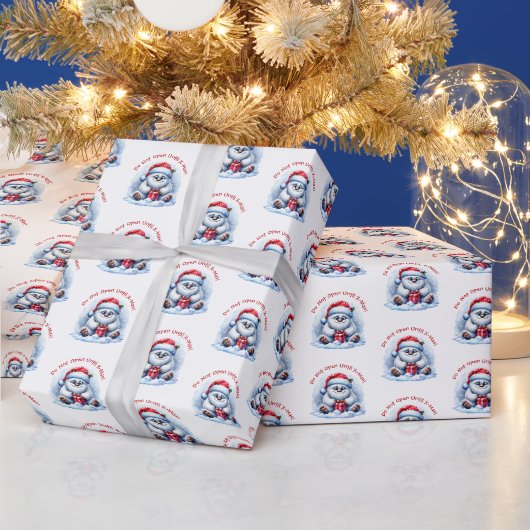 Yeti mit Geschenk – Nicht öffnen Geschenkpapier (Feiertage)