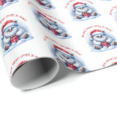 Yeti mit Geschenk – Nicht öffnen Geschenkpapier (Rolleneckpunkt)