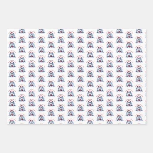 Yeti mit Geschenk - Nicht öffnen Geschenkpapier Set (Vorderseite 3)