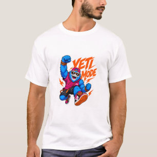 Yeti Mode Blaues Monster Grafik Herren T-Shirt