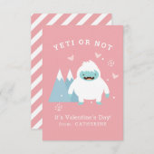 Yeti oder Nicht-Klassenzimmer Valentine Mitteilungskarte (Vorne/Hinten)