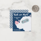 Yeti- oder Nicht-Klassenzimmer-Valentinstag-Karte Mitteilungskarte (Vorderseite/Rückseite Beispiel)