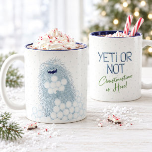 Yeti oder nicht Weihnachten ist da Zweifarbige Tasse