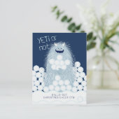 Yeti oder nicht - Weihnachtsfreude pur Feiertagspostkarte (Stehend Vorderseite)