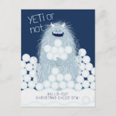 Yeti oder nicht - Weihnachtsfreude pur Feiertagspostkarte (Vorderseite)