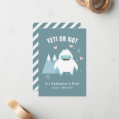 "Yeti or Not" Klassenzimmer Valentine Mitteilungskarte (Vorderseite/Rückseite Beispiel)
