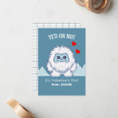 "Yeti or not" Klassenzimmer Valentinkarte Mitteilungskarte (Vorderseite/Rückseite Beispiel)