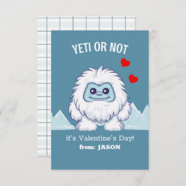 "Yeti or not" Klassenzimmer Valentinkarte Mitteilungskarte