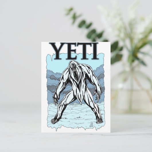 Yeti Postkarte (Stehend Vorderseite)