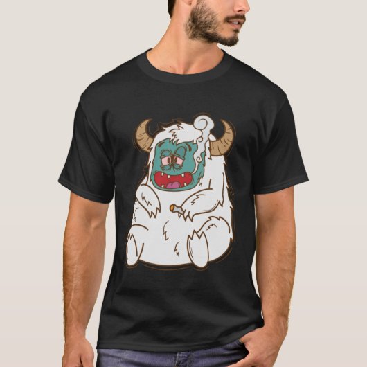 Yeti rauchen Snowman Creature Footprints Pullover (Vorderseite)