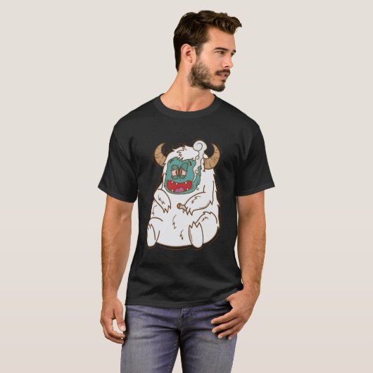 Yeti rauchen Snowman Creature Footprints Pullover (Vorne ganz)