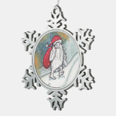 Yeti Sankt Schneeflocken Zinn-Ornament (Rechts)