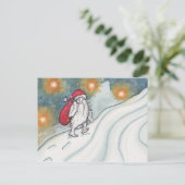 Yeti Santa Feiertagspostkarte (Stehend Vorderseite)