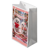 Yeti Sasquatch Couple Valentine's Day Gift Bag Kleine Geschenktüte (Vorderseite Schrägansicht)