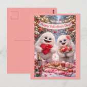Yeti Sasquatch Couple Valentine's Day Postcard Postkarte (Vorne/Hinten)