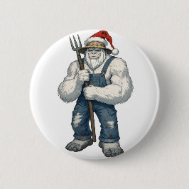 Yeti Schrecklicher Schneemann Bauer Lustiger Urlau Button