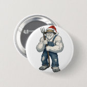 Yeti Schrecklicher Schneemann Bauer Lustiger Urlau Button (Vorne & Hinten)