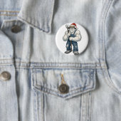 Yeti Schrecklicher Schneemann Bauer Lustiger Urlau Button (Beispiel)
