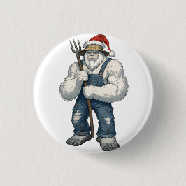 Yeti Schrecklicher Schneemann Bauer Lustiger Urlau Button