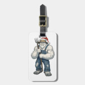 Yeti Schrecklicher Schneemann Bauer Lustiger Urlau Gepäckanhänger (Vorderseite vertikal)