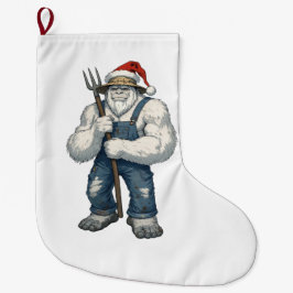 Yeti Schrecklicher Schneemann Bauer Lustiger Urlau Großer Weihnachtsstrumpf