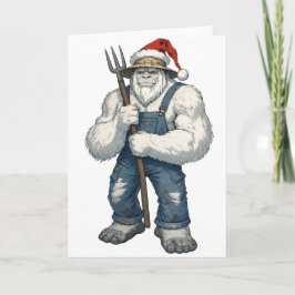Yeti Schrecklicher Schneemann Bauer Lustiger Urlau Karte