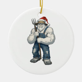 Yeti Schrecklicher Schneemann Bauer Lustiger Urlau Keramik Ornament