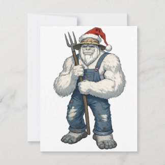 Yeti Schrecklicher Schneemann Bauer Lustiger Urlau Mitteilungskarte