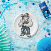 Yeti Schrecklicher Schneemann Bauer Lustiger Urlau Pappteller (Party)