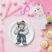 Yeti Schrecklicher Schneemann Bauer Lustiger Urlau Pappteller (Party)