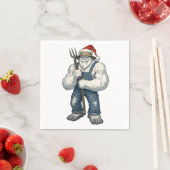 Yeti Schrecklicher Schneemann Bauer Lustiger Urlau Serviette (Beispiel)