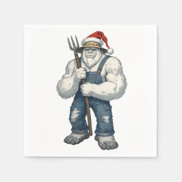 Yeti Schrecklicher Schneemann Bauer Lustiger Urlau Serviette