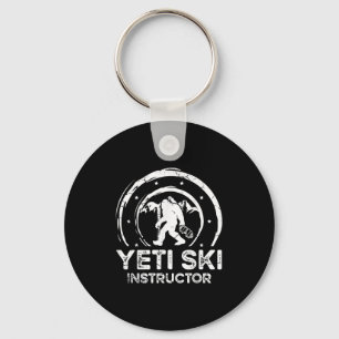 Yeti-Ski-Lehrer Sasquatch Für Eine Frau Skifahrer  Schlüsselanhänger