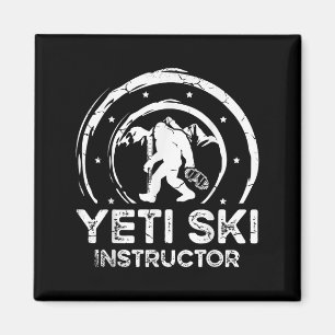 Yeti-Ski-Lehrer Sasquatch für eine weibliche Skifa Magnet