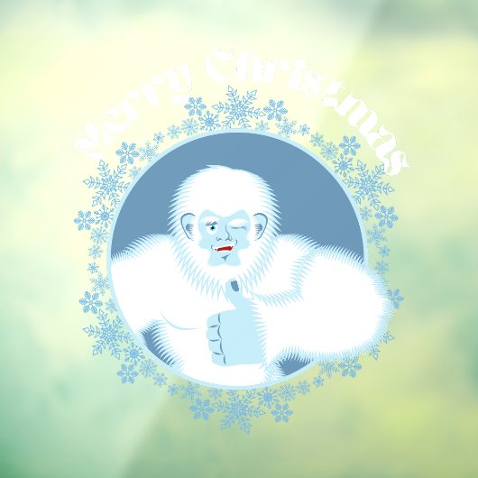 Yeti Snowflakes Window Decal - Fun Holiday Deco Fensteraufkleber (Blatt 3)