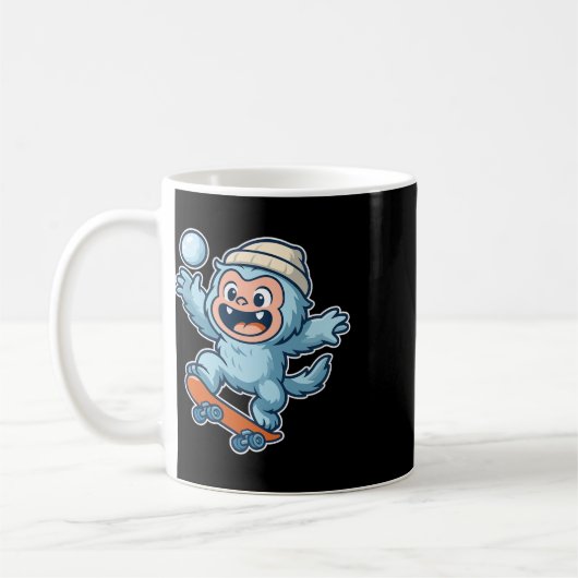 Yeti Snowll Skateboard Fun Kaffeetasse (Links)