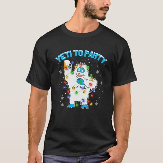 Yeti to Party Funny Bigfoot Biertrinker Weihnachte T-Shirt (Vorderseite)