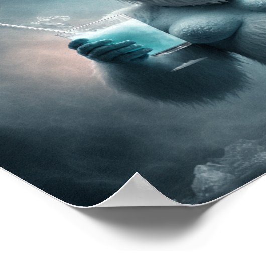 Yeti trinkt Cocktail Poster (Ecke)