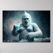 Yeti trinkt Cocktail Poster (Vorne)