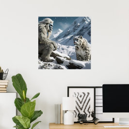 Yeti und das Snow Leopard Poster