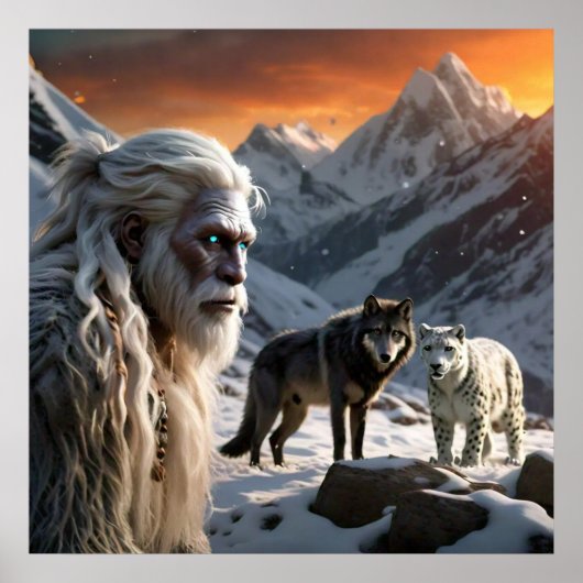 Yeti und das Snow Leopard Poster (Vorne)