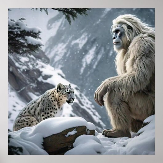 Yeti und das Snow Leopard Poster (Vorne)