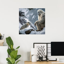 Yeti und das Snow Leopard Poster