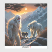 Yeti und der Schneeleopard Aufkleber (Blatt)
