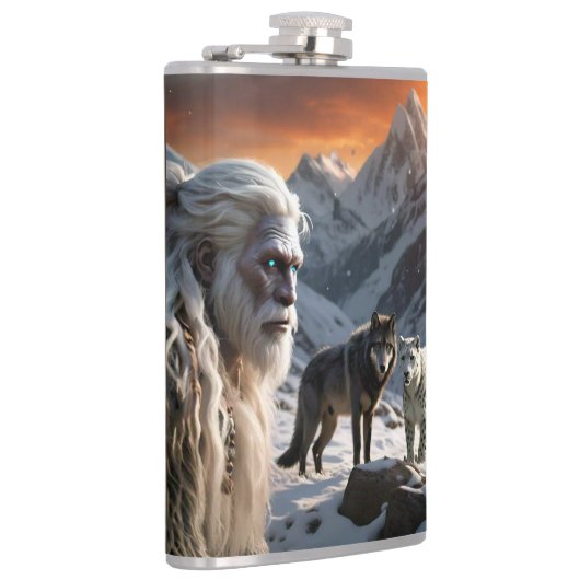 Yeti und der Schneeleopard Flachmann (Rechts)